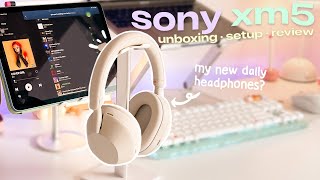 my aesthetic headphones 🎧 sony wh-1000xm5 unboxing + review (i’m in love?!)