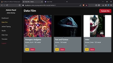 E-Ticket Bioskop dengan PHP Native | CRUD Lengkap + Role Admin & User | Tugas Pemrograman Web