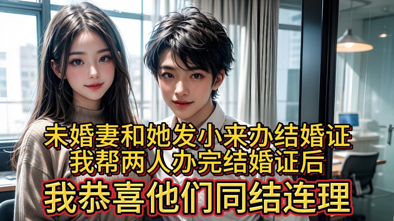 未婚妻和她发小来办结婚证，我帮两人办完结婚证后，我恭喜他们同结连理。