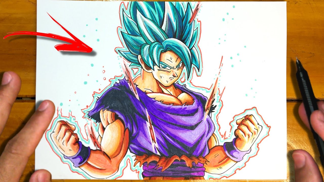 Como Desenhar Goku Super Saiyan Blue Kaioken 10 