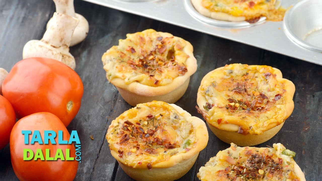 Mini Pizza Cups, Recipe in Hindi (मिनी पिज्जा कप) by Tarla Dalal YouTube