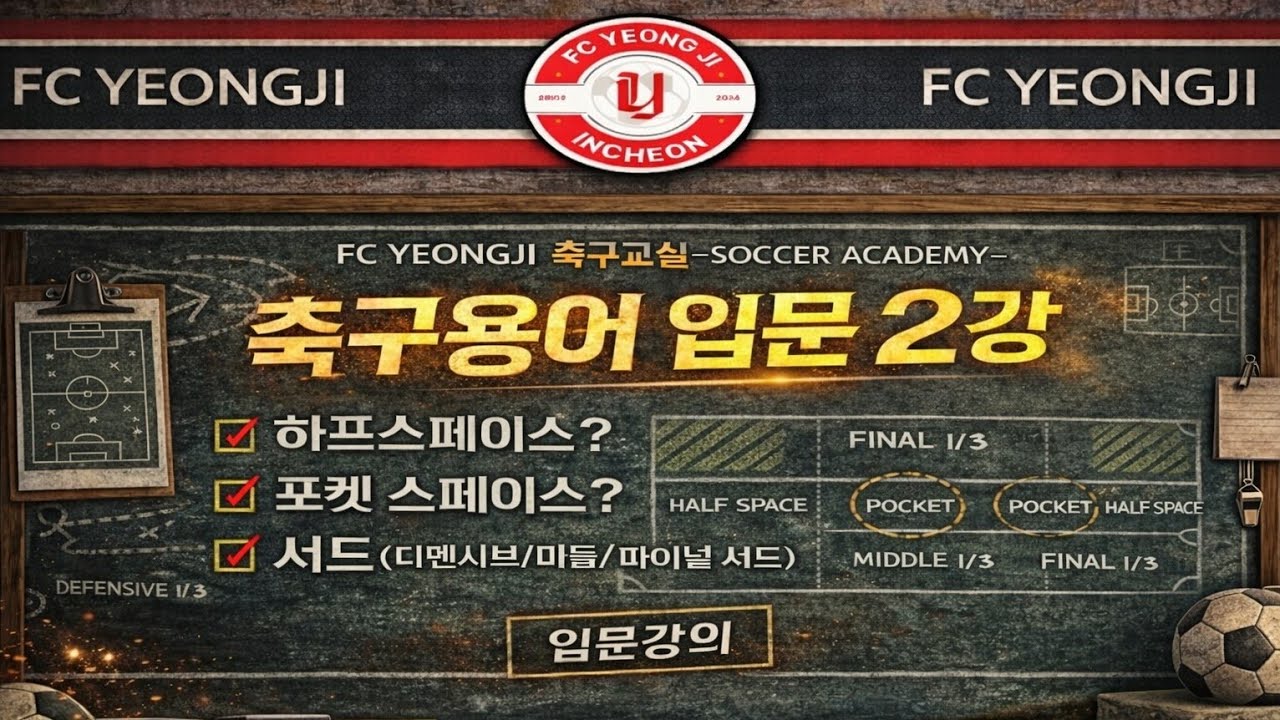 축구 초보자들을 위한 축구 용어정리 2편 (서드 구조 , 하프 스페이스 , 포켓 스페이스)
