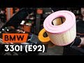 How to change air filter on BMW 330i 3 (E92) [TUTORIAL AUTODOC]