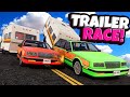 Caravan Trailer Race Ends in MASSIVE CRASHES in BeamNG Drive Multiplayer Mods!