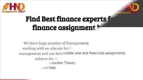 Finance Assignment Help