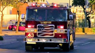 Compton Fire Dept. Engine 43 Responding (w/ Airhorn)