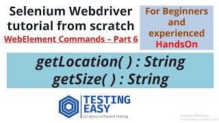 getLocation( ) and getSize() commands in #Selenium #AutomationTesting #QA #softwareQA #QA