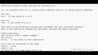 Difference between prefix and postfix operators in c #prefix versus #postfix operators in C