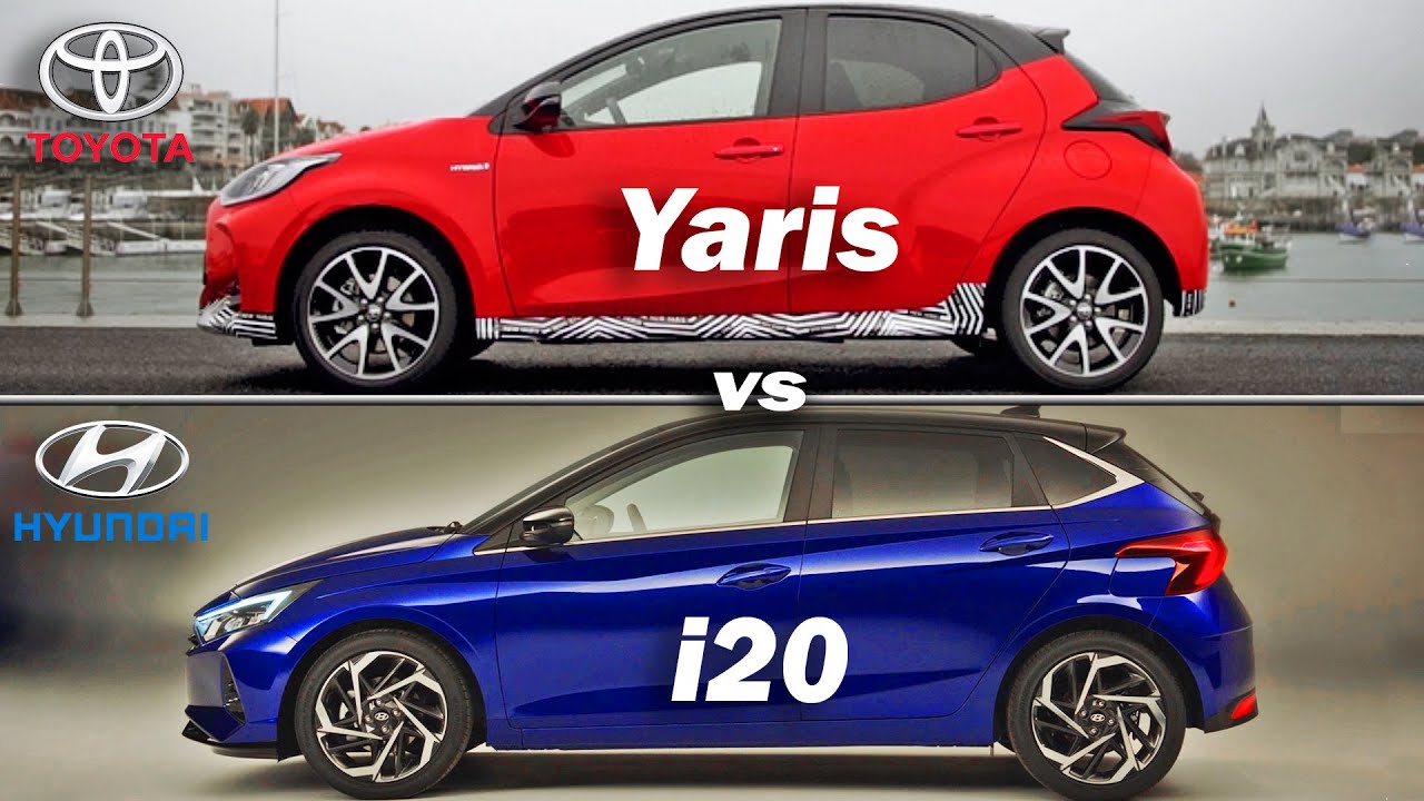 2021 Hyundai I20 Vs Toyota Yaris, Toyota Vs Hyundai, I20 Vs Yaris - Visual Compare - Youtube