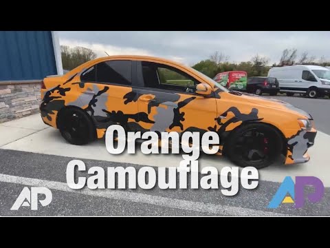 Orange Camo Vinyl Wrap