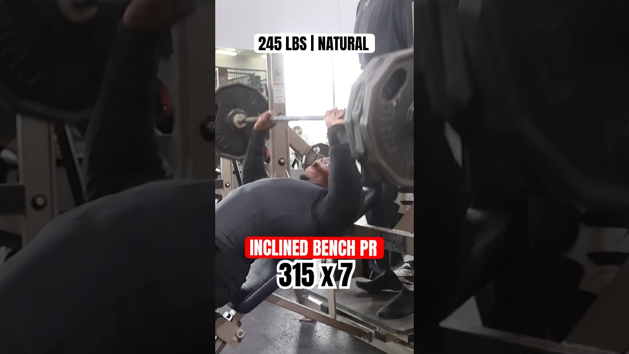 315 x 7 | Личный рекорд на наклонной скамье | @245 фунтов ‼️ | 