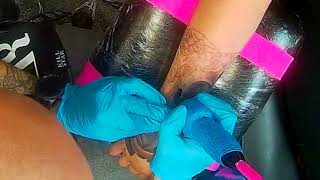 Skull, Rose & Moth Tattoo Time Lapse
