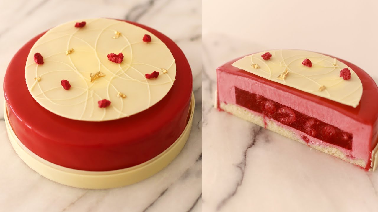 Easy Raspberry Almond Cake with Mirror Glaze | Light, Fruity, and So Delicious 💖