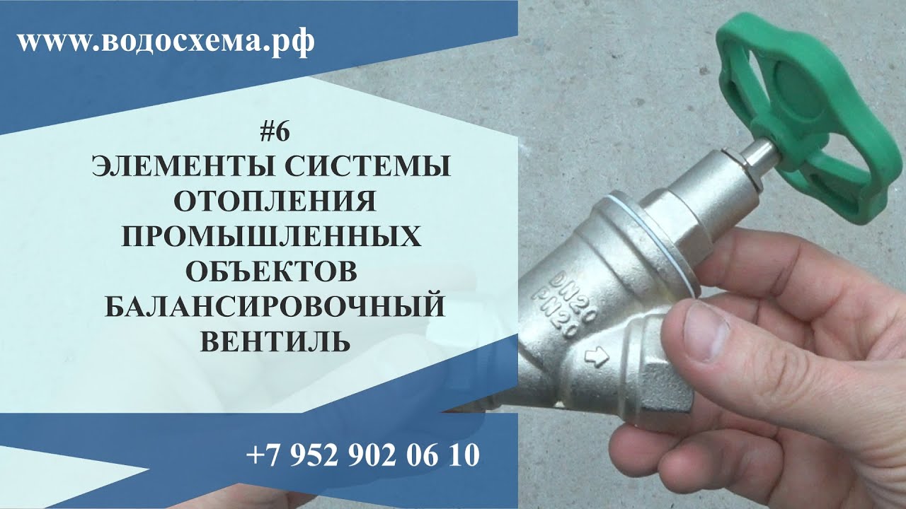 6 видео Балансировочный вентиль Серия Элементы системы отопления ...