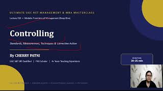 Controlling | Meaning, Process, Types & Techniques | UGC NET Management Unit 1 MBA & BBA Masterclass
