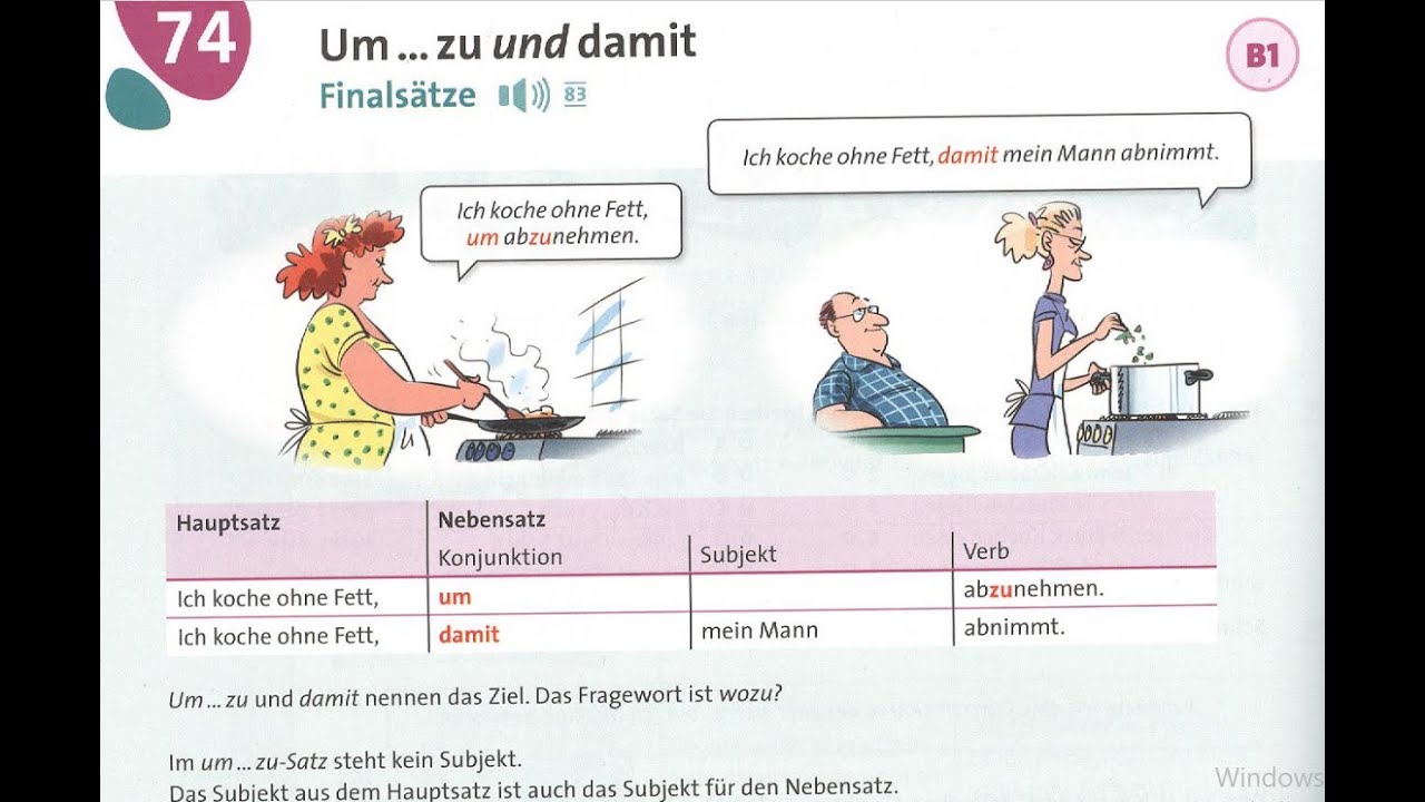 74-dars | Grammatik Aktiv | Um .... zu und damit - YouTube