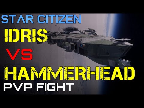 RAILGUN Kill - Stolen Idris VS Player Hammerhead - Jumptown PVP Fight - Star Citizen