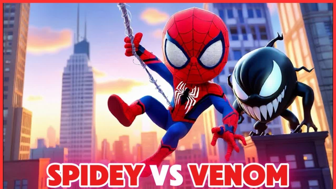 Venom Traps Spider-Man in Bubblegum! 😂 | Funny Superhero Cartoon for Kids