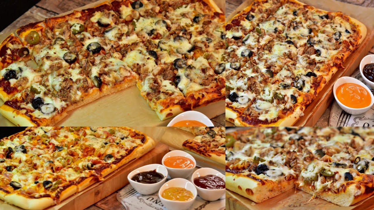 بيتزا شاورما وبيتزا فاهيتا بمذاق خرافي وصلصلة البيتزا السريعه Fajita pizza , Shawarma pizza