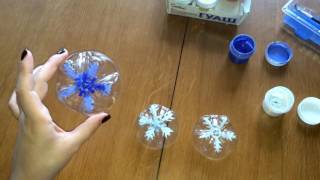 Снежинки из дна пластиковых бутылок Снежинки из дна пластиковых бутылок