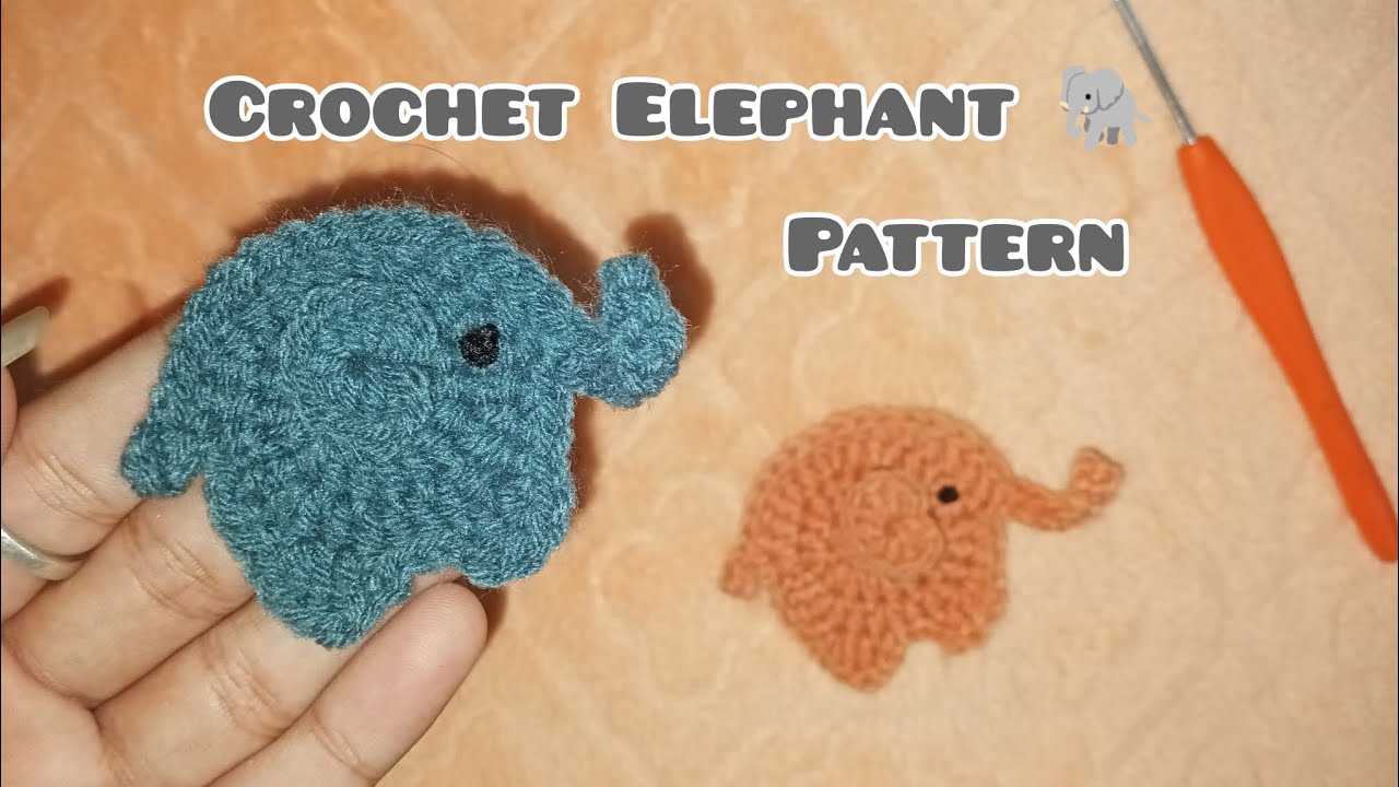 Crochet Elephant Applique 🐘 crafting crocheting crochet minecraft 