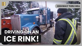 Truck Tangles on Slippery Slopes!  Highway Thru Hell  Reality Drama