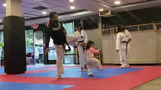 2-year-old tries to copy her dad’s Black Belt  TAEKWONDO Poomsae | Koryo | Very Cute