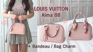 Louis Vuitton Alma BB Epi Pink/Tahitienne Bandeau/,Bag Charm Review 