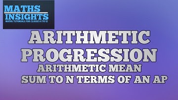 #ArithmeticProgression #ArithmeticMean #Sumto n termsOfAP