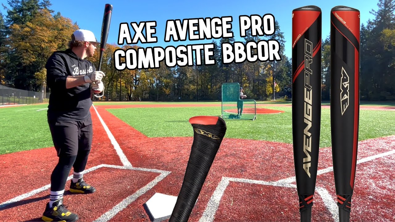 Hitting with the 2022 AXE AVENGE PRO (composite) BBCOR Baseball Bat  Review YouTube