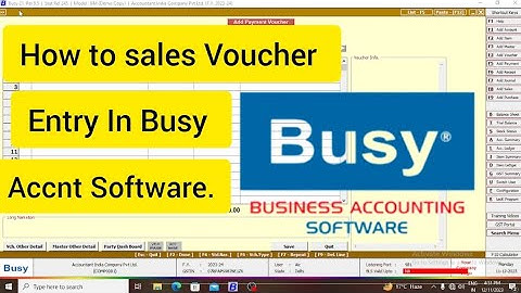 How to sales voucher entry in busy accounting software with GST.