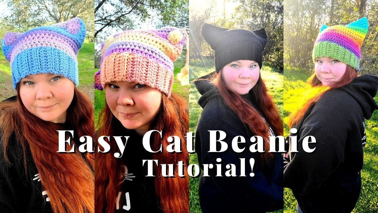 Crochet Cat Ear Beanie Tutorial (Quick Easy Beginner Project)
