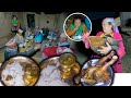 Local chicken soup recip with rice cooking  eating with guests  dinner together in the village