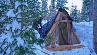 3 days in the cold woods, almost lost an eye, building a shelter with a stove