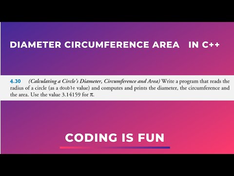 Diameter circumference and area in c++ | How to Program 9th Edition by Deitel 4.30