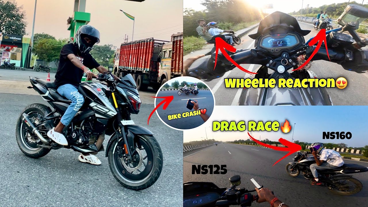 Bike crash😭||wheelie reaction😍|| drag race 🔥🚀