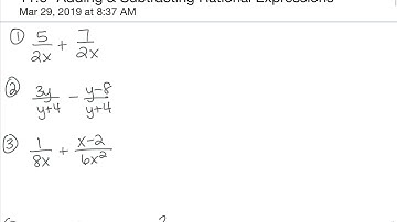11.6- Adding & Subtracting Rational Expressions