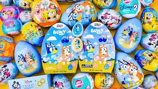 Bluey Easter eggs unboxing toys - ASMR Bluey Disney junior nostalgia relaxation