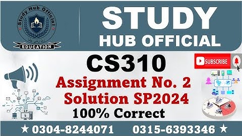 CS310 Assignment 2 100% Correct Solution 2024, CS310 Assignment 2 solution 2024, CS310 Assignment 2