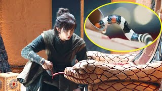 Kung fu boy saved a small snake, snake helps him to develop peerless martial arts#actionmovies