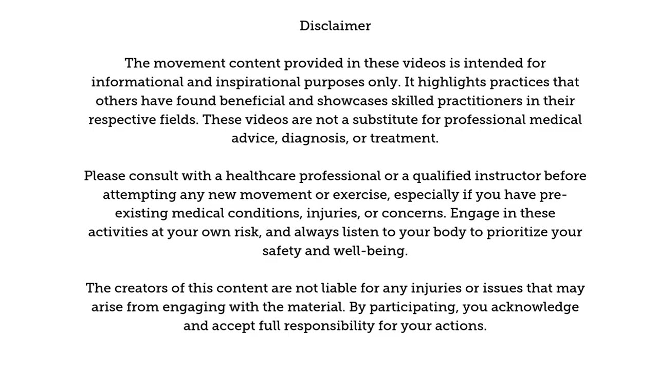 Disclaimer for Movement Content