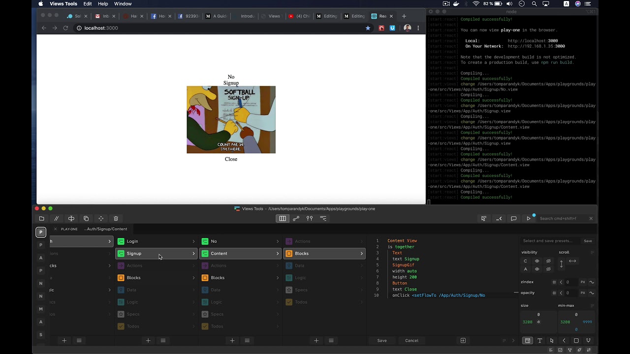 Popups: How to control the state of the flow in the React apps with Views state machine?