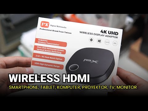 Menyambungkan SmartphoneLaptop ke MonitorProyektorTV Pake Wireless PX WFD 4K Ultra HDMI