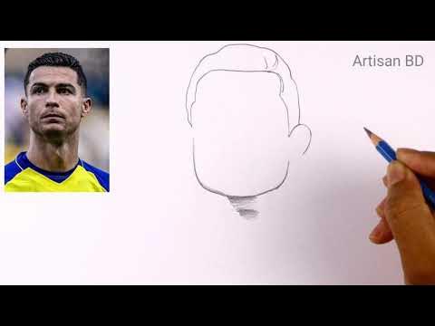 How To Draw Realistic Face Cristiano Ronaldo Easy Pencil Sketch