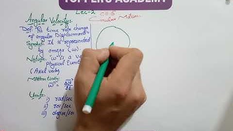 How to Calculate Angular Velocity||Chapter 5| Lec 2