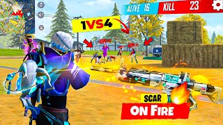 Titan Scar Is On Fire 😈 25 Kills Solo vs Squad Aggressive Gameplay 🤯 Free Fire