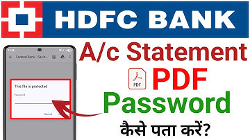 Hdfc Account Statement Password | Hdfc Account Statement Pdf Password Kaise Pata Kare | #hdfcpdf