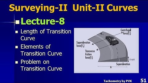Surveying-II Curve – Lecture-8 Elements of Transition Curve