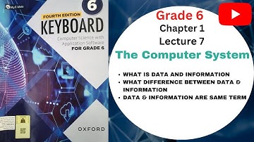 WHAT IS DATA AND INFORMATION  |LEC-7 |GRADE-6|KEYBOARD COMPUTER SCIENCE WITH APPLICATION SOFTWARE |