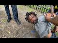Officers Force Man to Stop Doing Drugs after Caught Using in Public